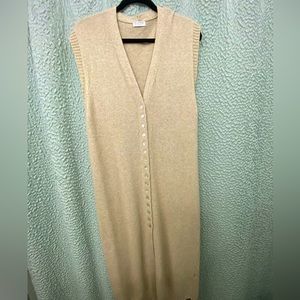 Long cashmere wool blend vest size s/m